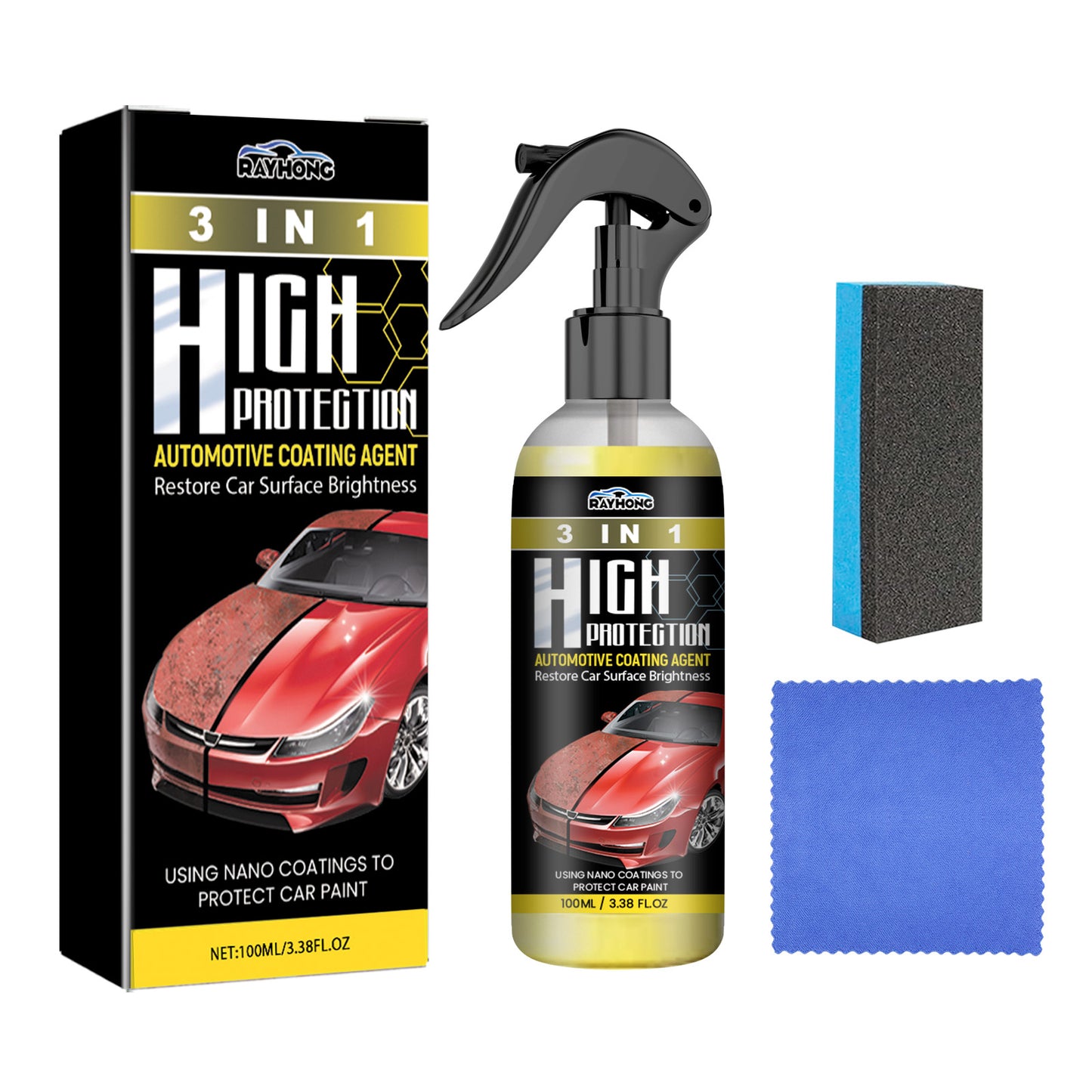 Rayhong Coating Agent Three-in-One Oil Removal Polishing Protective Repair Scratch Car Paint Cleaning Maintenance Coating