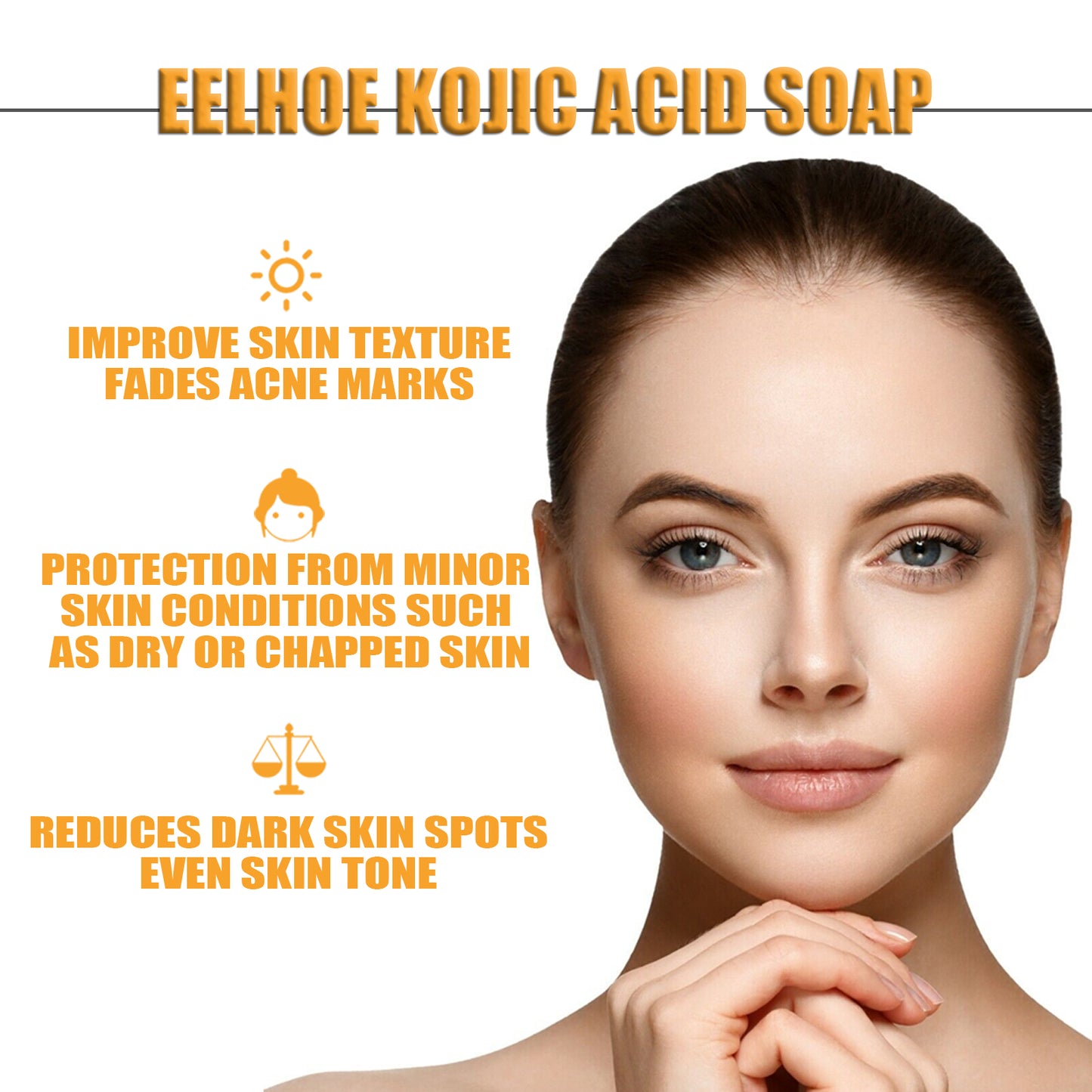 EELHOE Kojic Acid Soap Clean Skin Facial Soap Fade Cleansing Face Wash Clean Pores Exfoliating Skin Care Soap