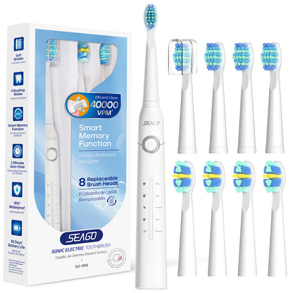 SEAGO Manufacturer SG958 Teeth Whitening Oral Care 5 Cleaning Modes Rechargeable Power Sonic Electric Toothbrushes for Gifts