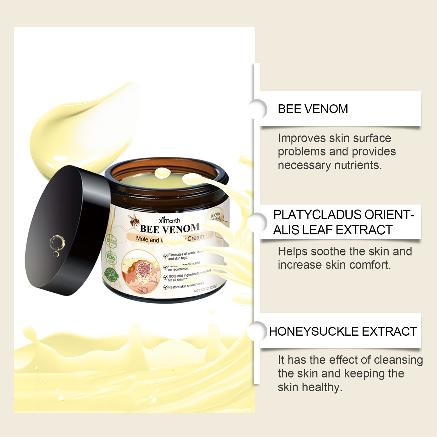 Ximonth Kyou Mole Cream Gentle Cleansing Skin Smooth Skin Moisturizing Repair Skin Care Cream