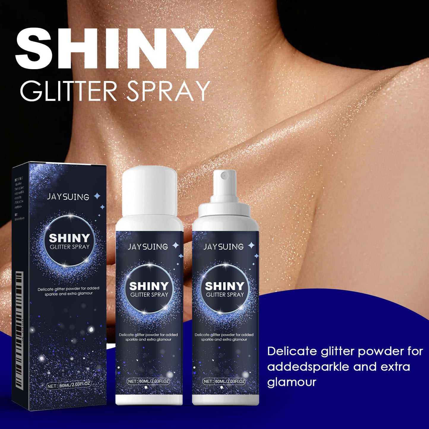 Jaysuing Brightening Glitter Spray Clavicle Hair Halloween Party Nightclub Costume High Gloss Spray Powder