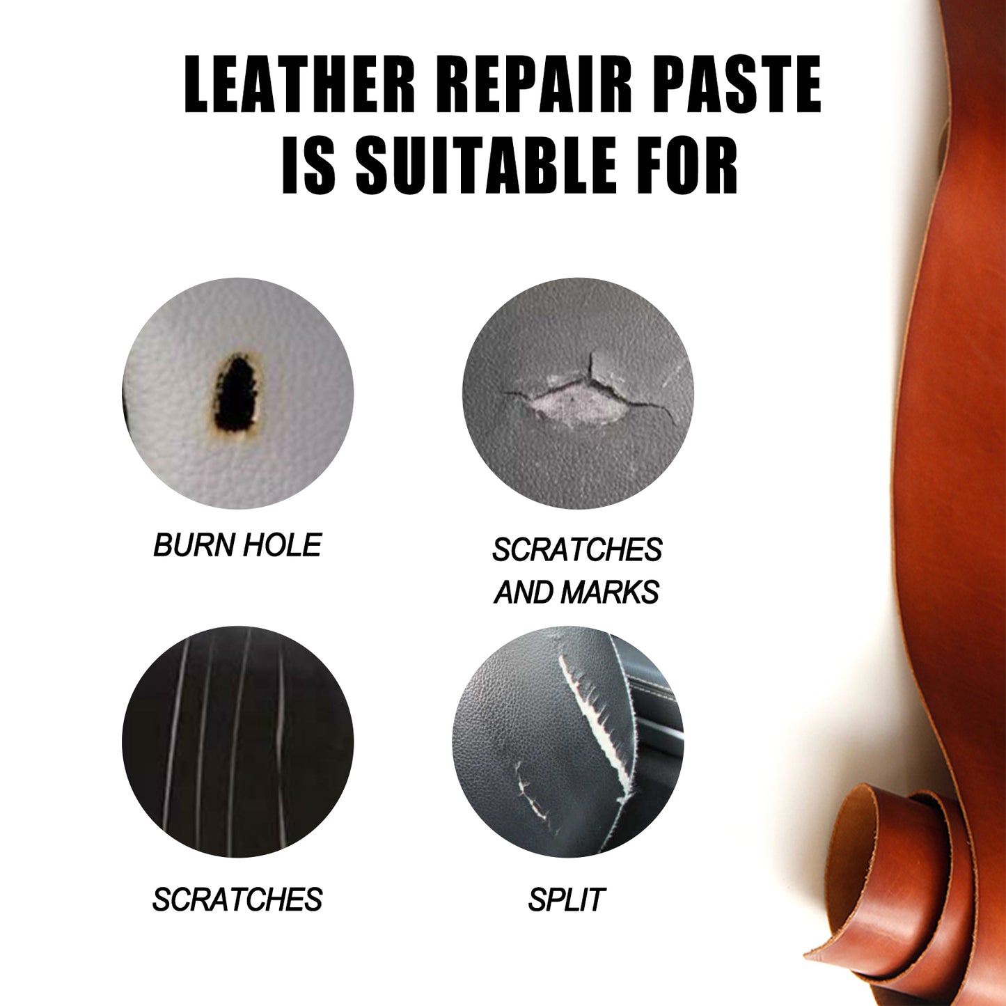 Rayhong Leather Filling Cream Car Seat Scratch Repair Sofa Leather Damage Refurbishment Repair Cream