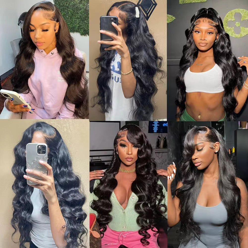 6x4 200% Density Virgin Human Hair Wigs for Black Women Vietnamese Raw Hair Transparent Lace Front Pre-Plucked Bleached Knots