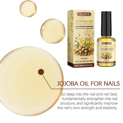 EELHOE Jojoba Nail Oil Nail Care Anti-Hangnail Cuticle Oil Nail Art Softening Nutrient Base Oil