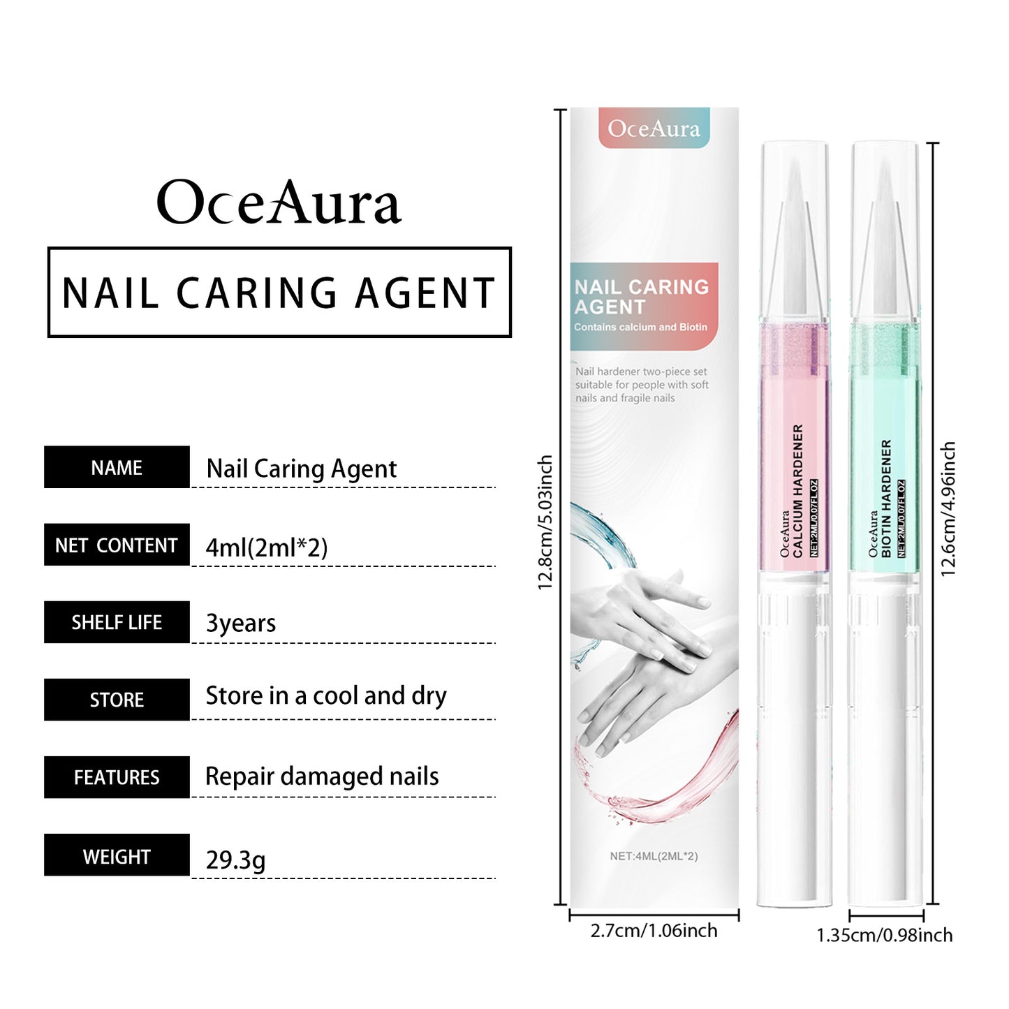 OceAura Nail Care Pen Nail Surface Repair Moisturizing Cleaning Manicure Hand Foot Cuticle Nutrition Care Pen