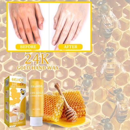 EELHOE 24k Gold Hand Mask Moisturizing Exfoliating Tender Hand Care Honey Hand Mask