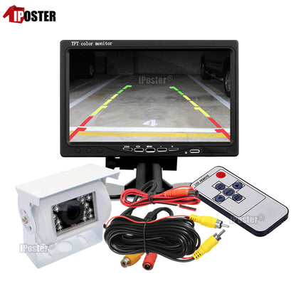 IPoster 7 Inch Car Reverse Monitor + 18 Infrared LED Night Vision Car Backup Camera