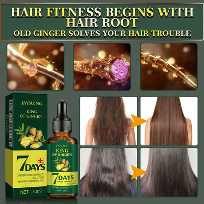 Jaysuing Ginger Hair Care Oil Refreshing Nourishing Scalp Hair Follicle Strengthening Hair Nutrient Solution