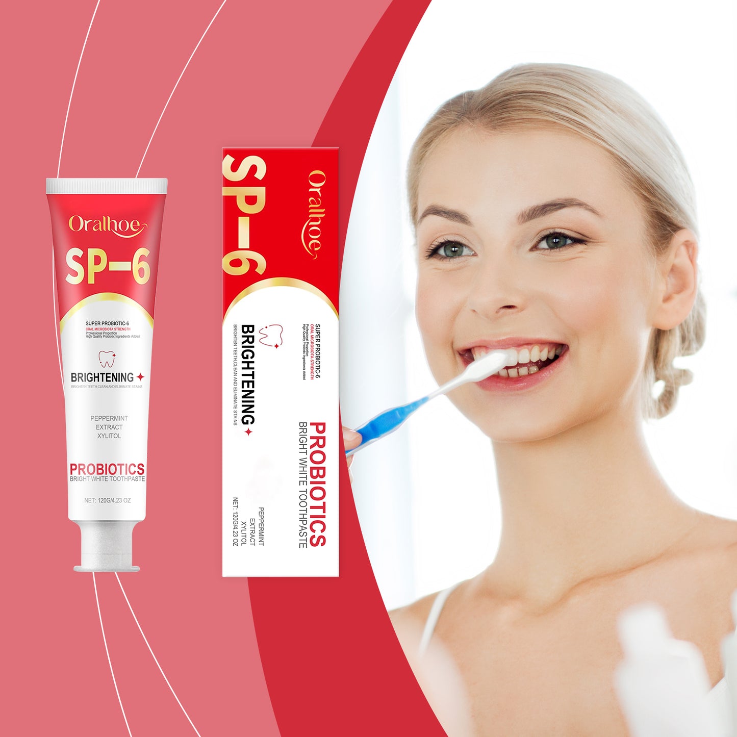 Oralhoe Probiotic Whitening Toothpaste Tooth Cleaning Hygiene Reduce Stains Care Oral Care Toothpaste