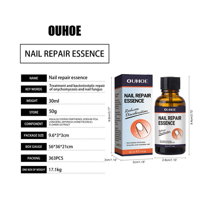 OUHOE Nail Repair Essence Soft Nail Thickening Nail Smooth Endogenic Nail Gray Nail Repair Essence