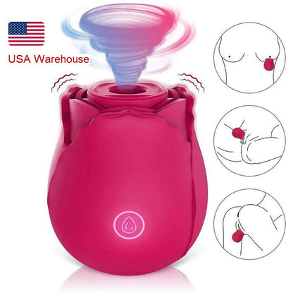 Free Shipping Silicone G-Spot Heating Red Rose Vibrator for Women Waterproof Female Vagina Clitoris Massager Sex Toys for Women%