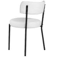 Set of 2 Black Sherpa Mid Century Modern Dining Chairs Velvet Upholstered for Home or Hotel Kitchen & Dining Room