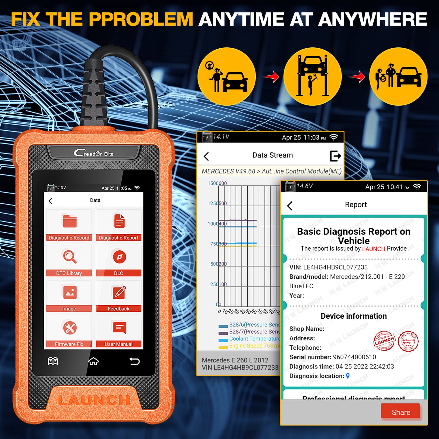 2025 New  X431 Elite Automotive Diagnosis Obd2 Auto Scanner Obd2 Auto Scanner for Mercedes BENZ