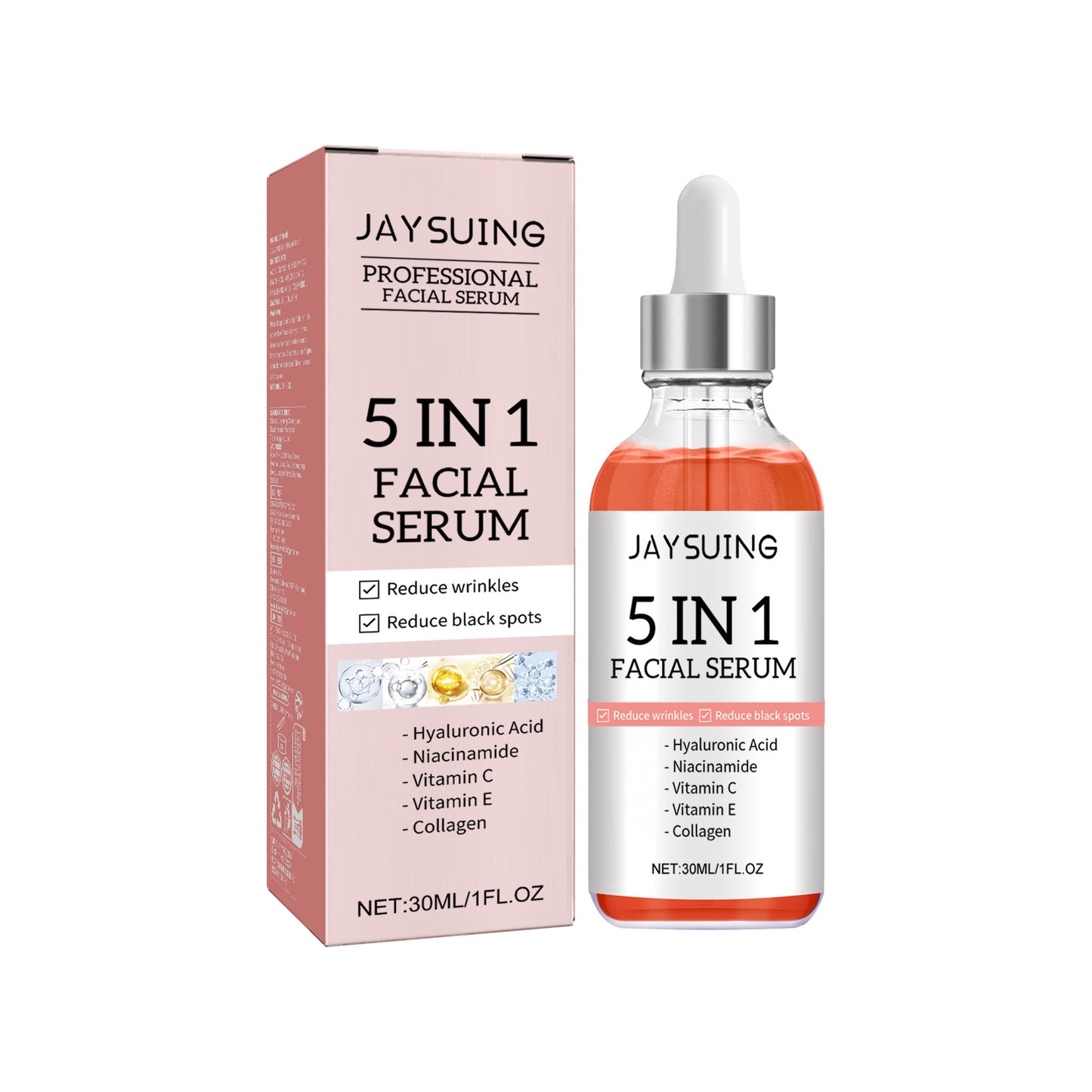 Jaysuing 5Combination1Facial Essence Moisturizing Skin Firming Fade Spots Acne Skin Beautifying Essence