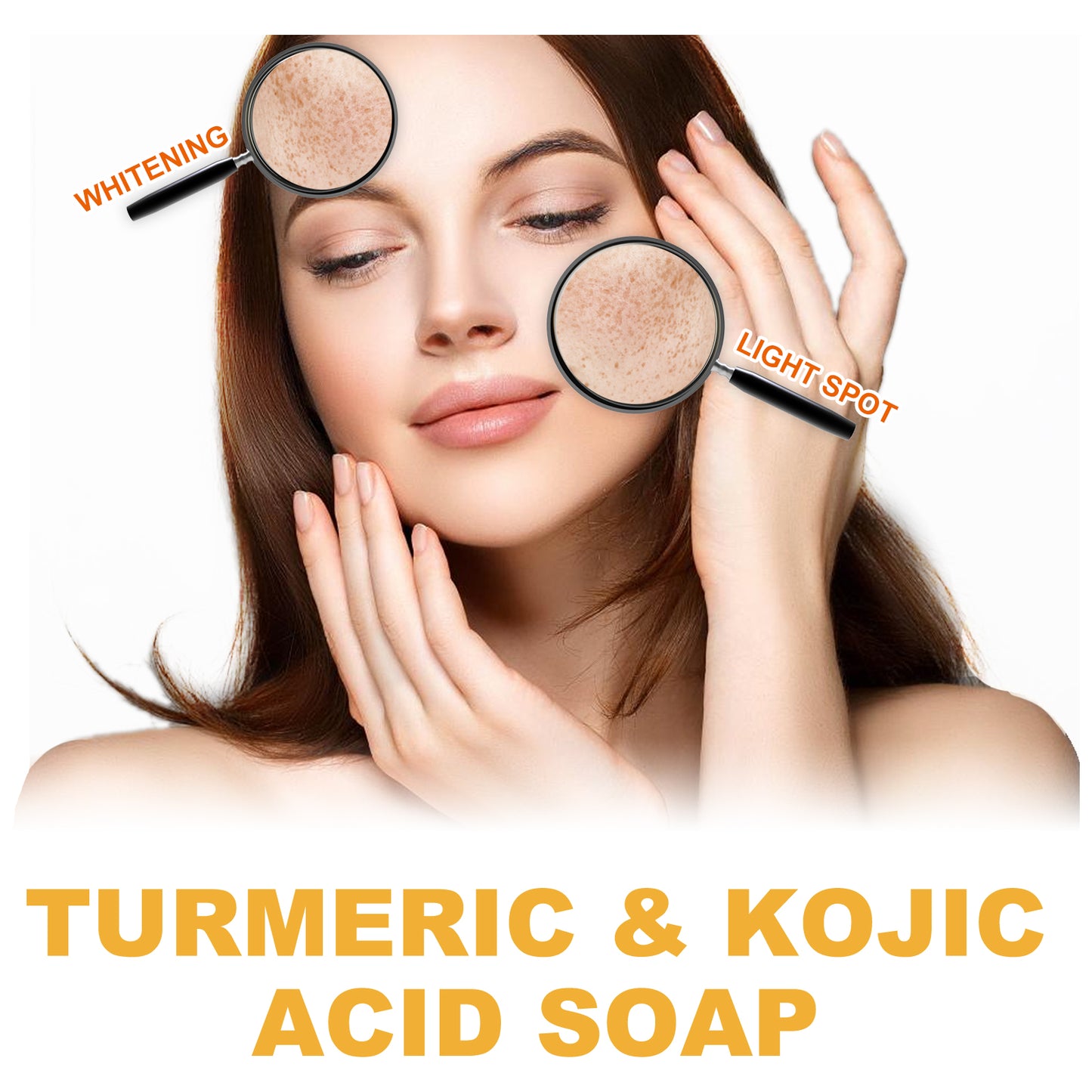 EELHOE Turmeric Kojic Acid Soap Gentle Facial Cleanser for Spot Reduction, Brightening Skin Tone, Hydrating and Moisturizing, Even Skin Tone