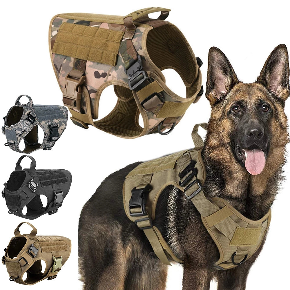 Pet Harness Luxury Dog Leash Set Chest Dog 1000D Nylon Camouflage  Dog Harness