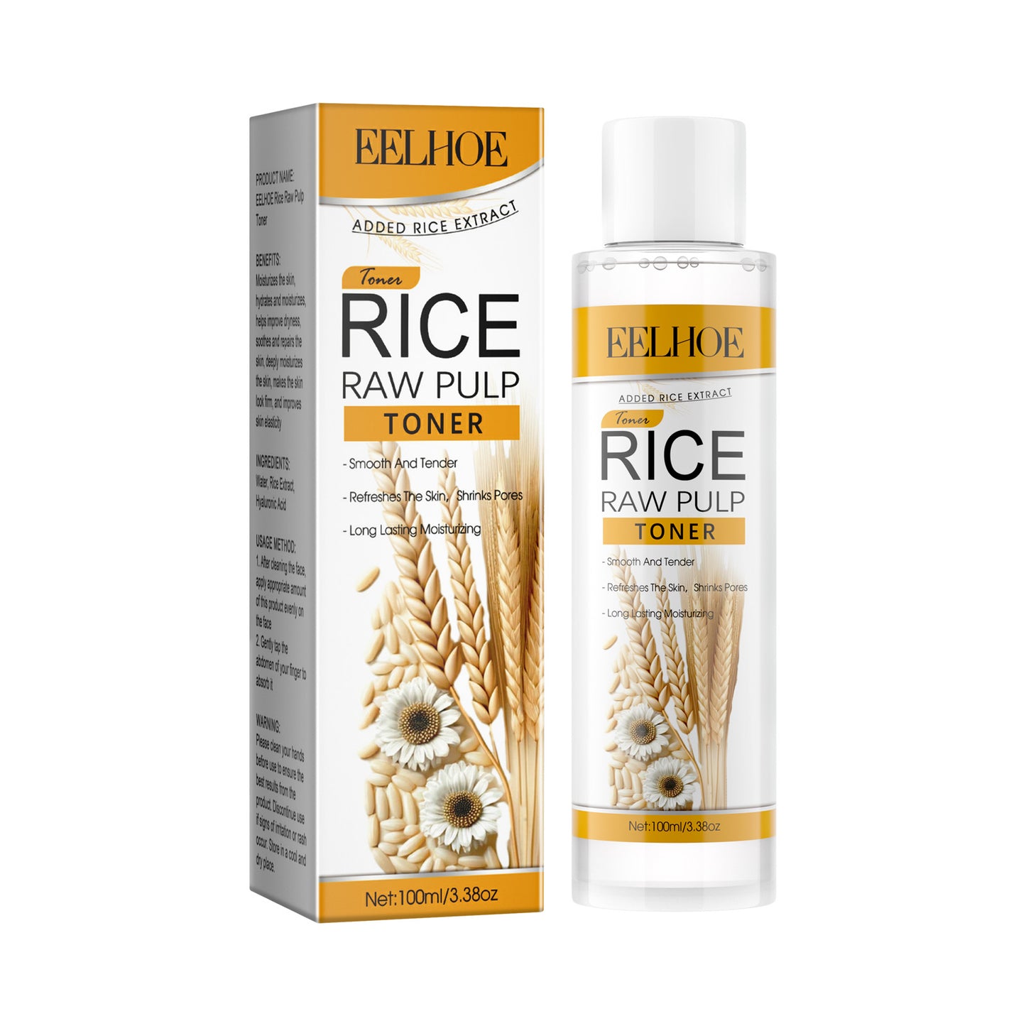 EELHOE Rice Pulp Lotion Moisturizing Firming Brightening Skin Pore Minimizing Skincare Water