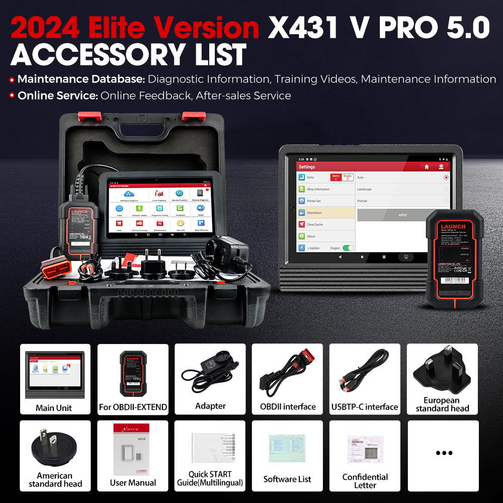 X431 Pro V5.0 Full System Bi-directional Auto Diagnostic Tool OBD2 Vehicle Scan Analyzer PK X431 ProS V5.0 2 Years Free