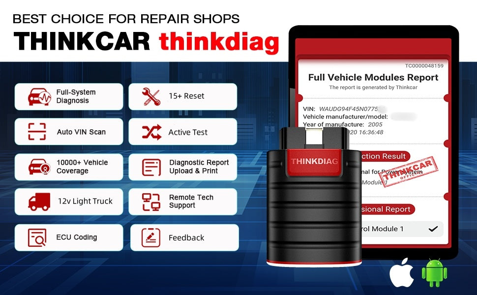 2025  Thinkdiag Hot Version Full System All Car 16 Reset Service OBD2 Diagnostic Tool ECU Coding Active Test 1 Year Free