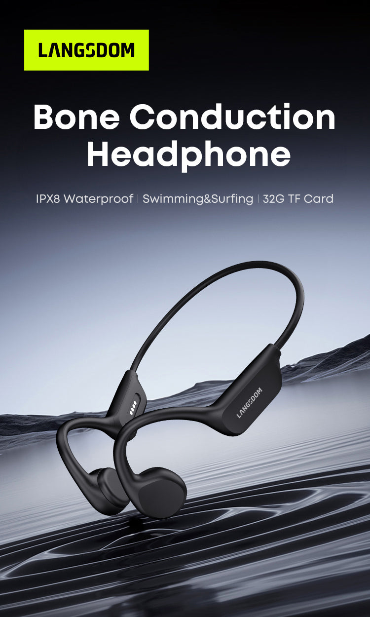 IPX8 Waterproof Headset Swimming Bluetooth Headphones With 32G TF Card Sports Wireless Earbuds Stereo Bone Conduction Earphone