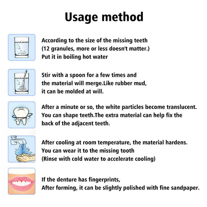 EELHOE Shapable Teether Film and Television Makeup Dentures Modified Temporary Teeth Filling Teether Teeth Hole Teeth Filling