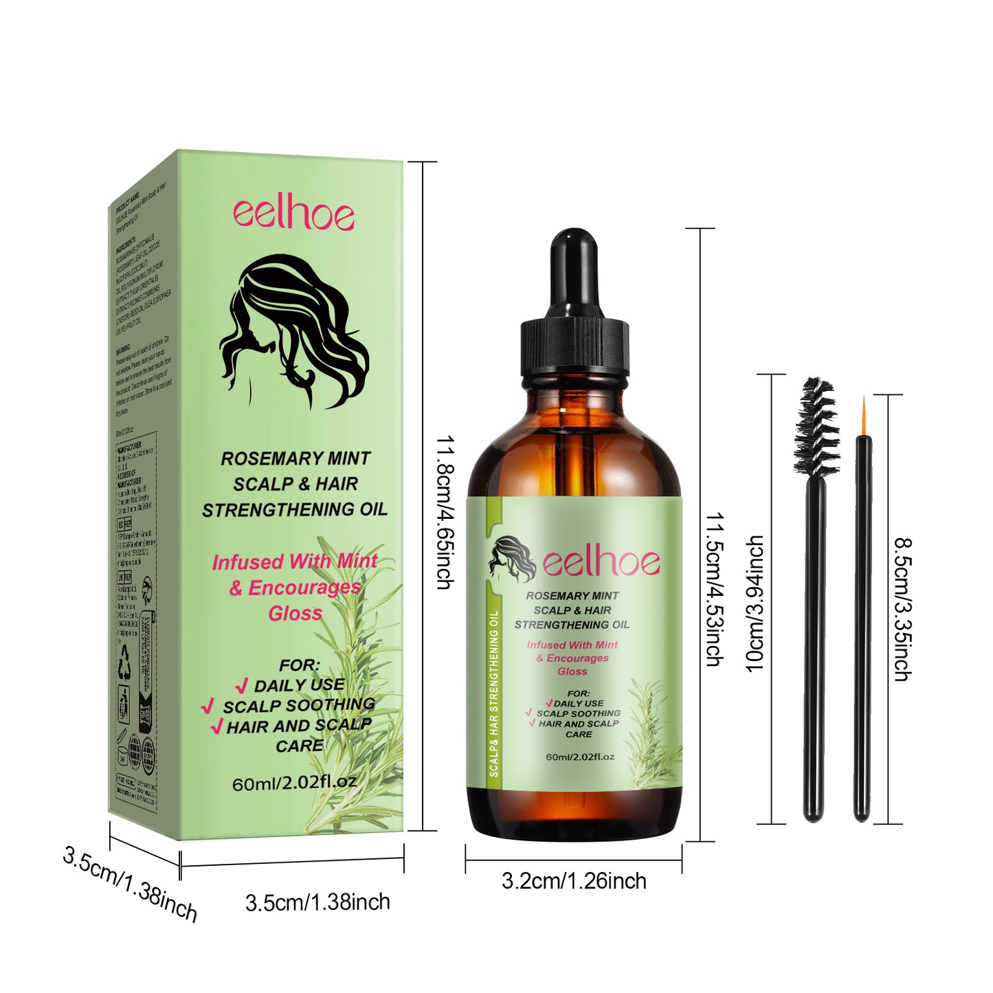 EELHOE Rosemary Hair Care Essential Oil Hair Repair Hair Dry and Frizz Supple Hair Hair Care Essential Oil