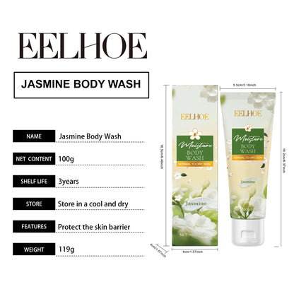 EELHOE Jasmine Moisturizing and Revitalizing Shower Gel Body Skin Gentle Cleansing Smooth Moisturizing Fragrant Shower Gel