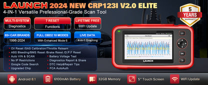 LAUNCH  CRP123I V2.0 OBD2 Scanner Four System Scan Tool With 7 Resets Lifetime Free As CRP123X