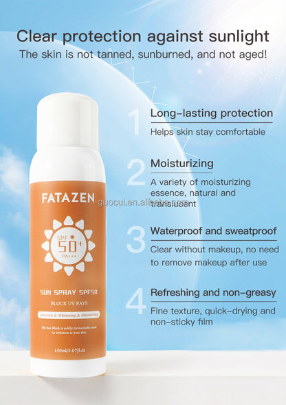 High Quality Sunscreen Spray Protectores Solares Faciales Sun Spray Moisturizer Sun Block Spf 50+ Anti Sunburn Sun Screen Spf 50