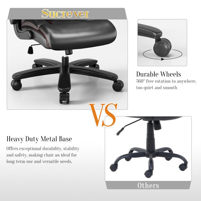 High Back Commercial Office Chair Adjustable Armrest Ergonomic Leather Comfortable Manager Desk Furniture Popular Modern Style