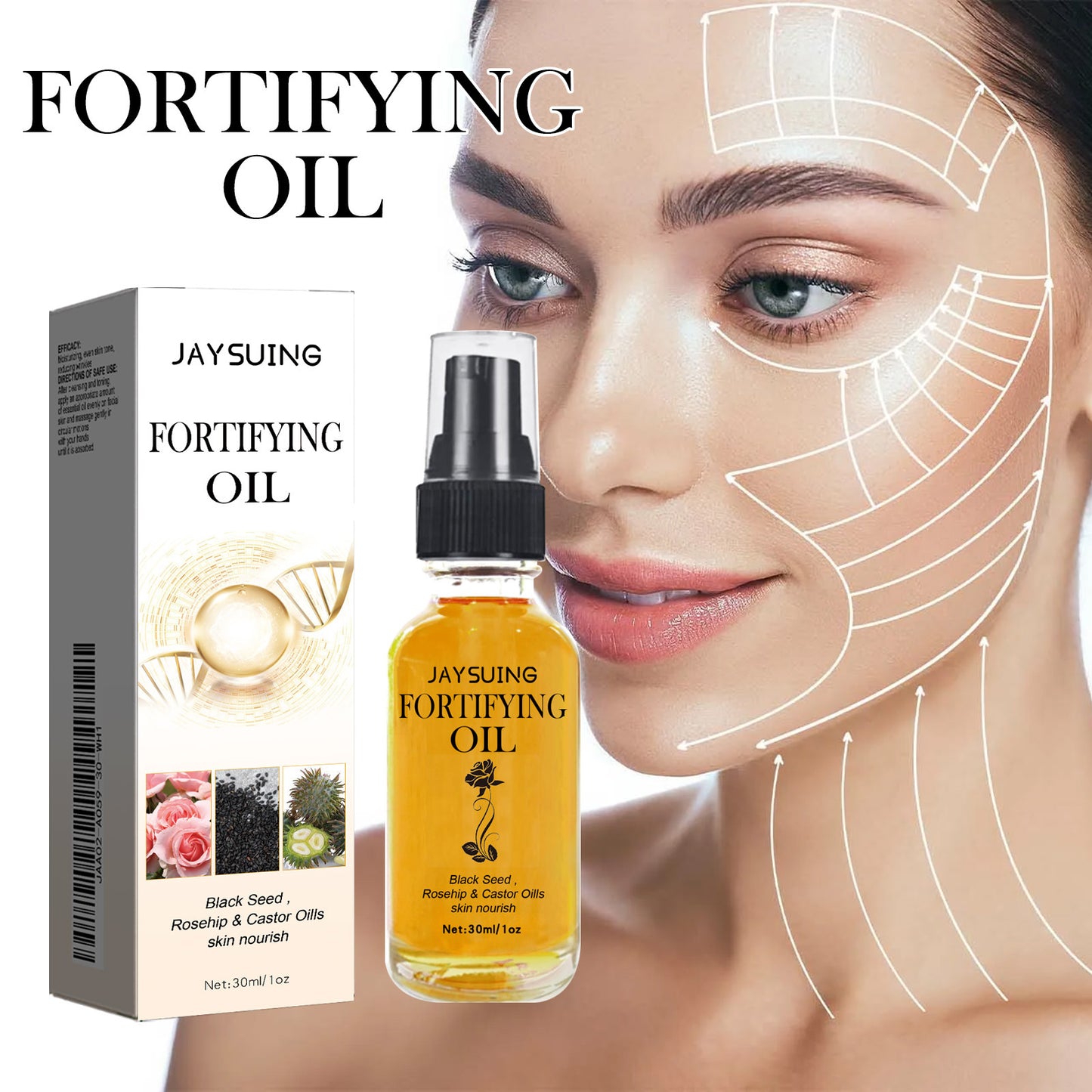 Jaysuing Facial Moisturizing Oil Facial Hydrating Firming and Wrinkle Reducing Essential Oil