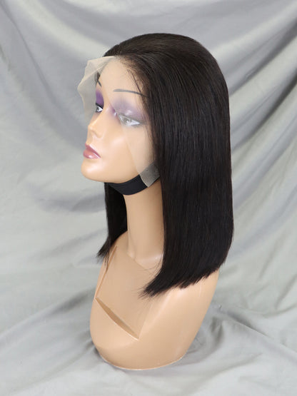 HOT SELL 13x4 LACE WIG  Human Hair Lace Front Bob Wigs Short Straight Style Transparent Swiss Lace Raw Brazilian for Black Women