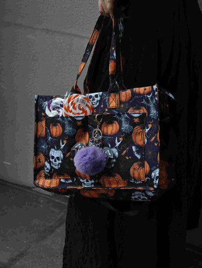 New Halloween Gift Canvas Tote Bag Candy Bag Ghost Festival Pumpkin Jewelry Props Gift Handbag Bag