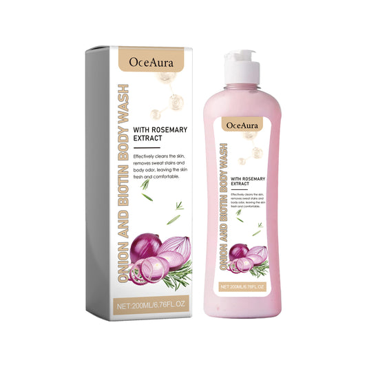 OceAura Onion Biotin Rosemary Shower Gel Gentle Cleansing Odor Removal Reduces Dryness Refreshing Moisturizing