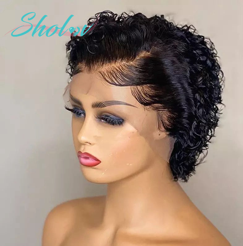 Brazilian Pixie Cut Wig Human Hair 13X1 Short Curly Lace Front Wigs Human Hair Short Curly Wigs for Black Women Human Hair