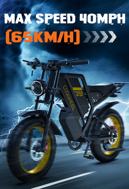 COSWHEEL GT20 MAX 60V 2000W 40AH Dual Battery Electric Motorcycle Ebike Electric Bike Electric Mountain Dirt Bike E Bicycle