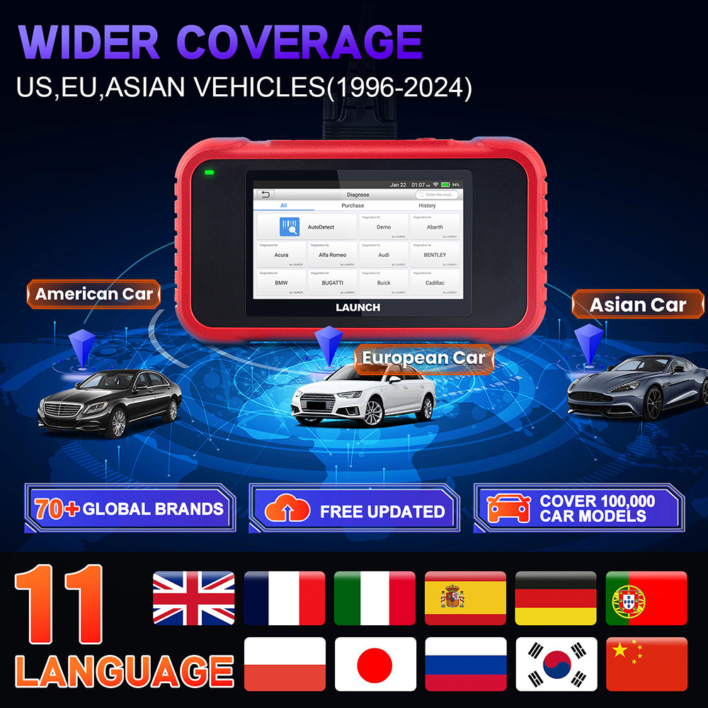 Launch CRP129E V2.0 Automotive Car Diagnostic Tool Machine With 12 Functions OBD2 Scanner