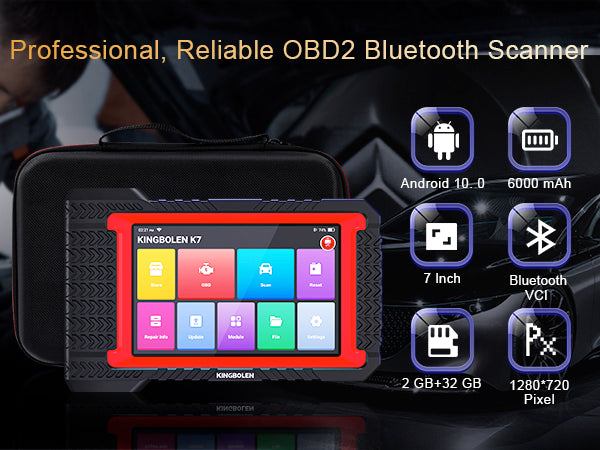 Kingbolen K7 Elite OBD2 Scanner Diagnostic Tool for All Cars With ECU Coding 3 Years Free Update