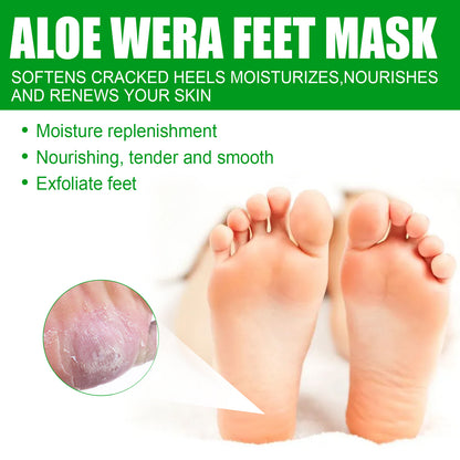 EELHOE Aloe Foot Mask Moisturizing Anti-Chap Exfoliating Skin Care Foot Mask