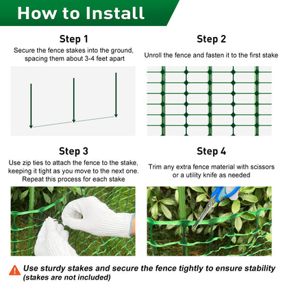 Factory Supply Customized 4X100' FT Plastic Garden Fence for Garden Farm Plants Protect From Animals