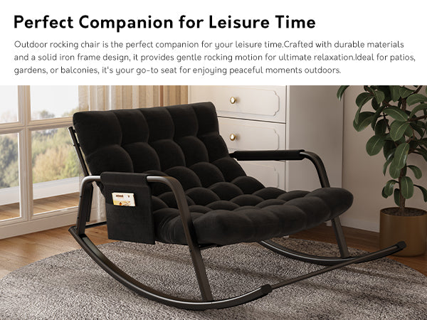 Modern Double Papasan Chair Reclining Feature Cushion Indoor Outdoor Rocking Chairs Bedroom Living Room Use Patio Rocking Chairs