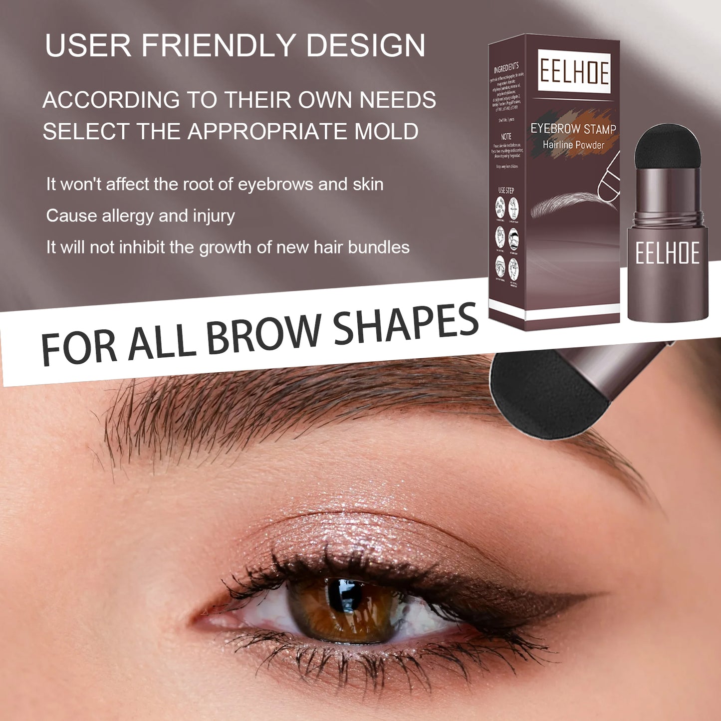 EELHOE Eyebrow Stencil for Drawing Eyebrows Lazy Eyebrow Filler Makeup Brow Powder Waterproof Hairline Powder