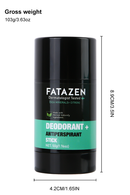 FATAZEN Private Label Vegan Deodorant Antiperspirant Stick  Herbal Sweat Deodor Balm Sea Minerals Citron Deodorant Stick