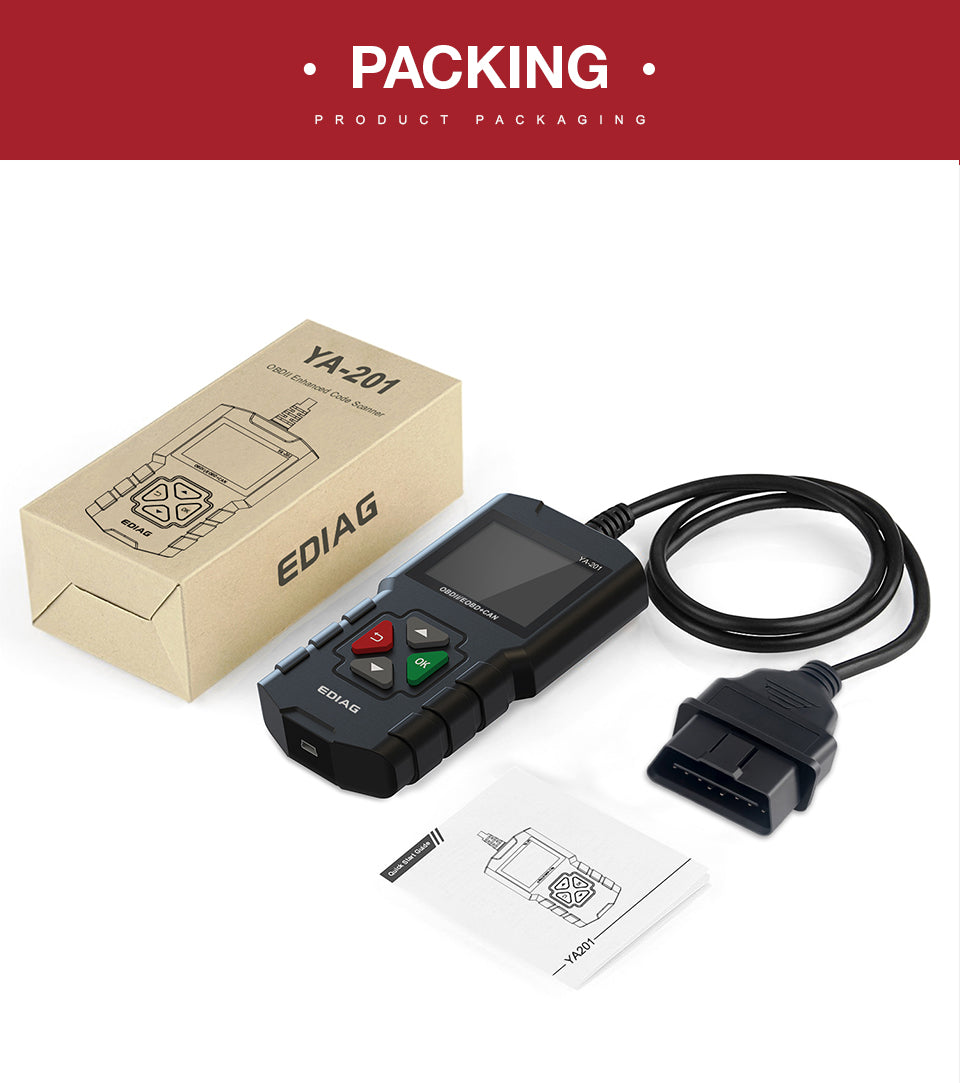 KINGBOLEN YA201 Car Code Reader OBDII/EOBD Auto Diagnostic Tool Data Stream Save Playback OBD2 Scanner Clear Code PK CR3001