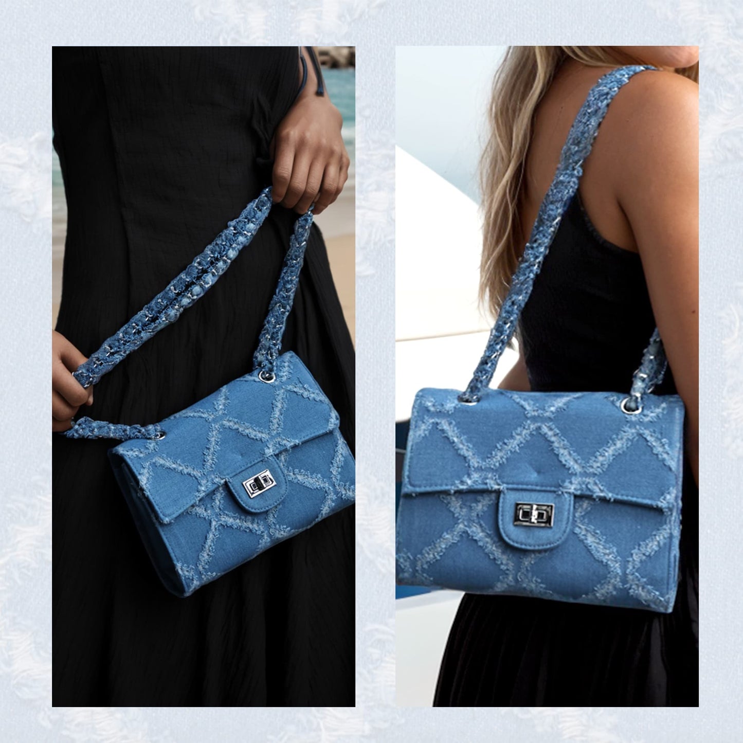 Hot Sale Denim Fabric Fashion Totes Bag Designer Ladies Handbag Tote Bag Jeans Cloth Tote Bag